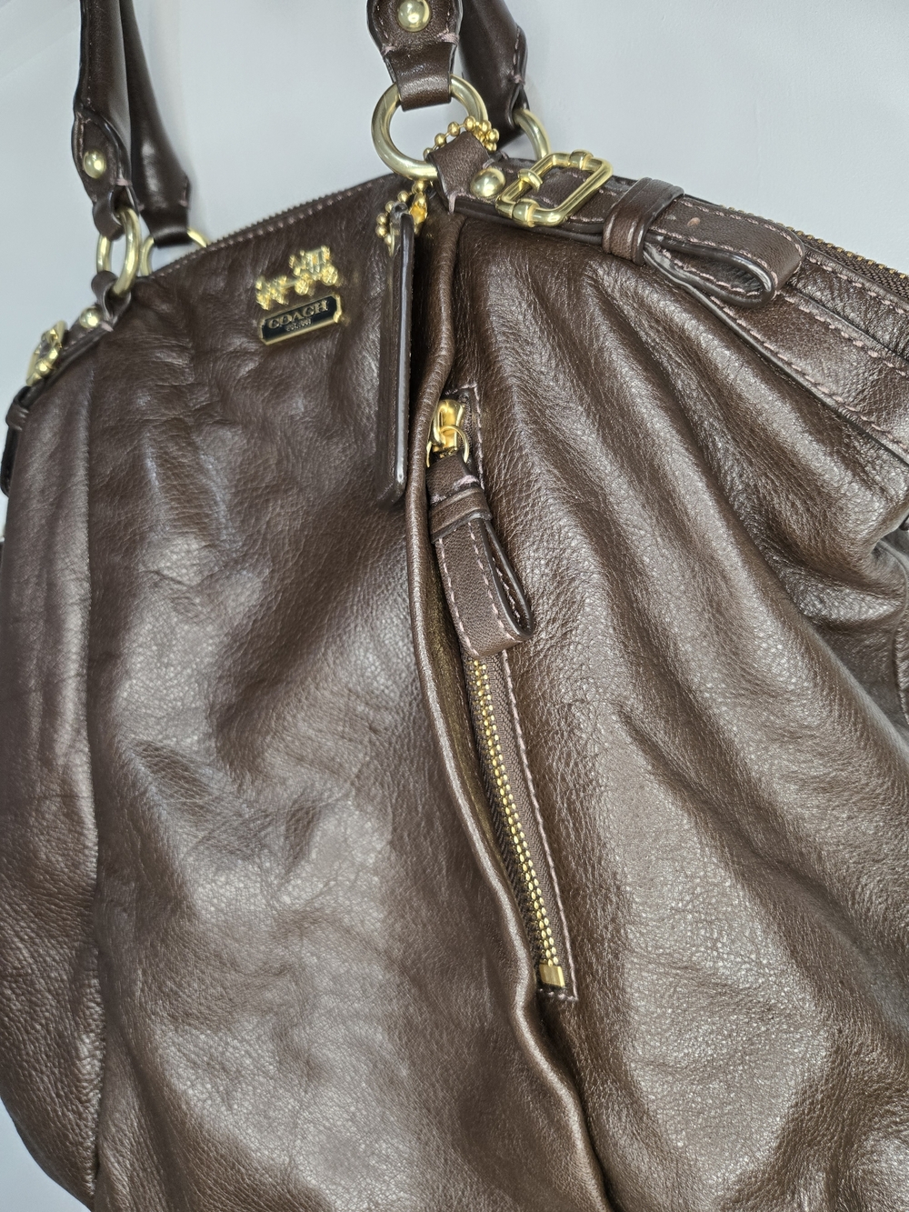 Coach Brown Leather Satchel with Shoulder Strap - Picture 7 of 13